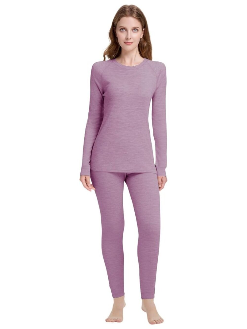 ✨Iguana 100%  Merino Wool Base Layer Set Ski Midweight Thermal Violet Medium NWT
